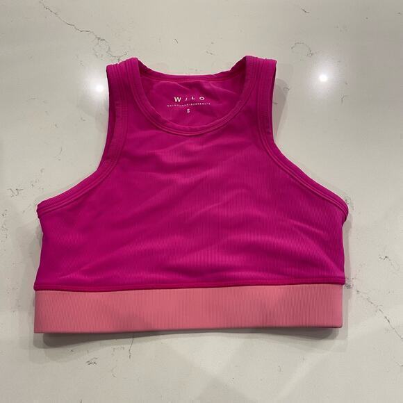 Wilo The Label Hot Pink Workout Tank‎ Top Crop Top size small - Picture 1 of 6